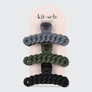 Black & Moss Chain Claw Clips 3pc Set