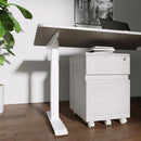 Grey Rolling Locking Two Drawer Vertical Filing Cabinet