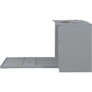 Twin Size Murphy Bed with Drawers, Cabinets and USB Ports,Gray
