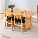 Table and chair set, ancient style solid wood dining table, imitation rattan table legs, beautiful simple solid wood dining chairation