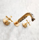 Handcrafted Wood & Brass Wall Mounted Faucet
