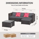 Outdoor Patio Conversation Set All Weather Gray Sectional