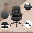 High Back Massage Office Chair With 6 Vibration Points And Footrest Black