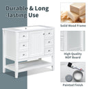 36' Bathroom Vanity with Sink Combo, One Cabinet and Three Drawers, Solid Wood and MDF Board, White (Old Sku:SY999505AAK)