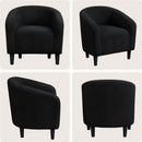 Black Boucle Armchair Club Chair Cushioned Comfort