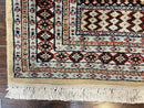 Bokhara Prayer Rug 3x5, Pakistani Turkoman Carpet, Tan, Handmade Vintage Wool Carpet