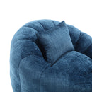 COOLMORE Modern Extra Large Round Bean Bag Chair with Footrest for Living Room, Chenille Fabric Lazy Sofa with Pillow for Adults, Teenagers,Child, Suitable for Bedroom, Dormitory, Study Room