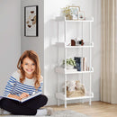 Wooden 4 Tier Bookcase For Small Spaces Living Room