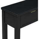 U_STYLE Contemporary High-Quality Entryway Console Table with 4  Spacious Drawersm,1 Practical Bottom ShelfLong Legs, for Hallway, Foyer