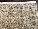 Pak Persian Rug 6x9, Vintage Handmade Wool Carpet, Floral, Beige