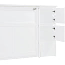 Full Size Murphy Bed with Drawers, Cabinets and USB Ports,White