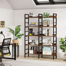 Rustic Brown 5 Tier Etagere Bookcase 71 In High 47 In Wide