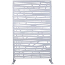 Outdoor & Indoor Privacy Screen Metal Privacy Screen 76' H×48' W, Freestanding Decorative Screen for Deck Balcony Patio in White