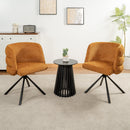 270° Swivel Home Office Desk Chairs Set of 2,Modern Dining Chairs, Upholstered Bedroom Chairs with Metal Base,Makeup Chair for Vanity, for Living Room, Bedroom,Study Room,Dining Room(Orange)