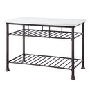 Freyja - Kitchen Island - White Cultured Marble Top & Gray