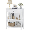 Bookcase With Drawer In White Oak Finish For Living Room