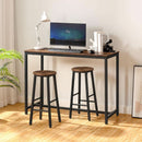 Bar Stools Set Of 2 24.8 Inch Rustic Brown Kitchen Island