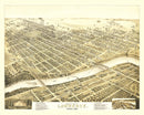 Vintage Map of Lawrence, Kansas 1880