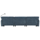 [VIDEO Provided] 108' Modular Sectional Sofa, L-Shape with 31.5' Extra-Wide Seat Cushion, USB and Type-C Charger, Phone Holder and 2 Side Storage Pockets, Free Movement Ottoman, Striped Chenille