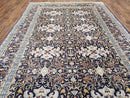 Persian Kashan Rug, Navy Blue, Hand-Knotted, Wool, 4' 8" x 7' 4", Pair A