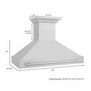 ZLINE 48" Autograph Stainless Red Wall Range Hood 8654STX-RG-48