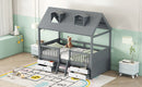 Twin Size Wood Bed House Bed Frame,Gray