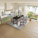 5-Piece Counter Height Dining Set, Faux Marble Bar Table with 4 Upholstered Chairs, Mid-Century Style for Kitchen or Small Spaces