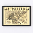 Vintage Map of Las Vegas, Nevada 1932