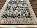 Turkoman Bokhara Rug 6x9, Pakistani Carpet, Black, Hand Knotted