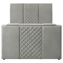 Tara 61-inch Upholstered Queen Panel TV Bed Grey