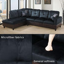 Two Piece L Shape Sectional Sofa Set In Midnight Blue Microfiber With Chaise Left Hand Facing