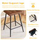 Techno-Fabric Bar Chair Set - Comfortable Brown Chairs with Black Metal Legs and Ergonomic Design
