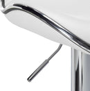 White Cushioned Leatherette Barstool Set Of 2 Adjustable Height Swivel