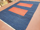 Blue and Red Turkish Kilim Rug, New 6x9 - 7x10 Flatweave Area Rugs, Hand Woven, Wool Handmade Oriental Kilim Abstract Modern Boho, Minimal
