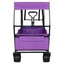 480Lbs Collapsible Wagon with Canopy,Wagon Stroller with 7' All-Terrain Wheels, Lightweight Foldable Wagon, Large Capacity for Camping, Shopping, Sports, and Garden Use, purple