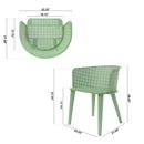 Milan Outdoor Dining Chair Set of 2 in Green Iron with Modern Design and Comfortable Dimensions