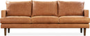 Girona 88 Inch Leather Sofa Cognac Tan With Tufted Back