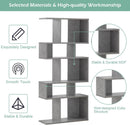 Gray Five Tier Geometric Bookshelf Set Of 2 70 Inch Tall