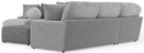Canyon - 4 Piece Sectional With Cuddler Seat Cushions, Included Accent Pillows And Cocktail Ottoman (Left Side Facing Chaise) - Platinum
