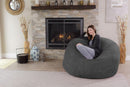Charcoal 5ft Memory Foam Bean Bag Chair for Living Room