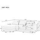 L-shaped Modular Sectional Sofa with Removable Back Cushions and 3 Pillows, Suitable for Living rooms, Offices, and Apartments