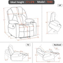 Power Lift Recliner Chair With Massage And Heat Cream White