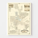 Vintage Map of Lampasas Springs, Texas 1884