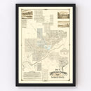 Vintage Map of Lampasas Springs, Texas 1884