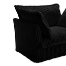 Modern Slipcovered 2-Seat Sofa Couches for Living Room, 2 Seater Sofa, Corduroy Deep Seat Sofa with Upholstered Cushion&Detachable Cover, Comfy Sofa Couch for Small Space, Apartment, Black Corduroy