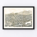 Vintage Map of Salt Lake City, Utah 1887