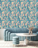 Yellow Wallpaper with Exotic Plants