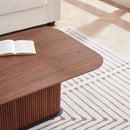 Coffee Table Walnut Wood Surface and Black Metel Feet