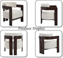 Barrel Accent Chairs White Upholstered Pair Lounge
