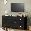 Black Dresser With 6 Drawers And TV Stand Storage Chest
